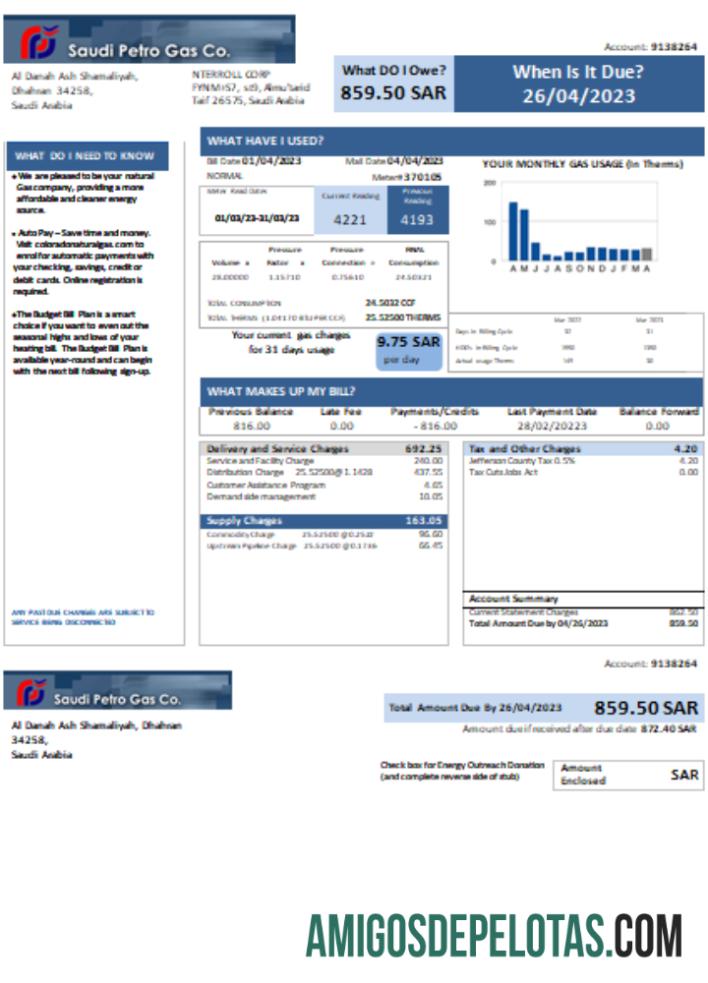 Projeto de lei de serviços públicos da Saudi Petro Gas, SCR baixar para verificação